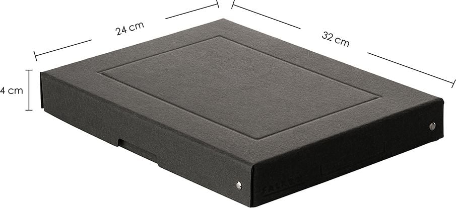 Aufbewahrungsboxen Falken PureBox 22001696, 3,07 Liter, für DIÄ A4, Außenmaße: 320x240x40mm (BxTxH), Deckel, schwarz, schwarz