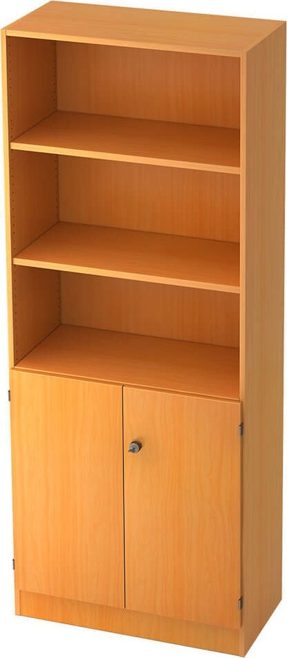 Aktenschrank Hammerbacher Solid 6770, 80x200,4x42cm (BxHxT), 2 Flügeltüren,
Drehknauf, buche