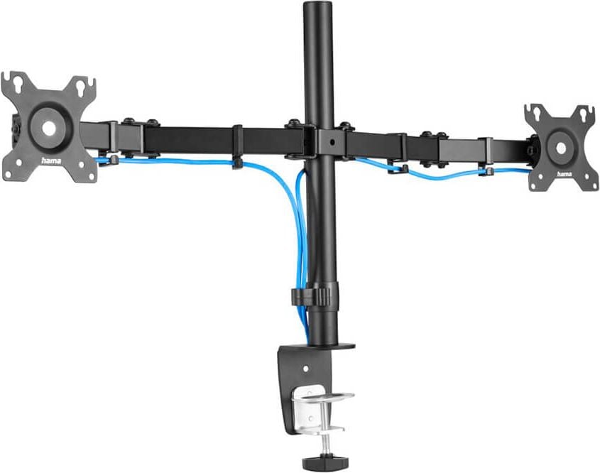Monitorhalter Hama FULLMOTION Doppelarm 118491, 2 Arme, Tragfähigkeit bis zu 8 kg pro
Schwenkarm, höhen- und tiefenverstellbar,
Klemmhalterung, schwarz