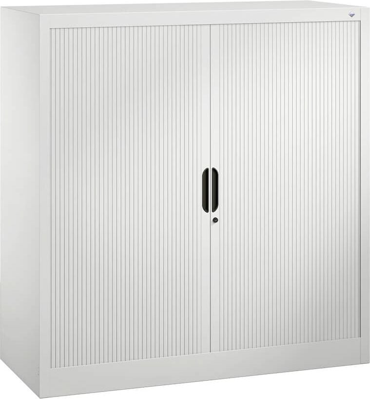 Aktenschrank CP Omnispace 3233-00, 120x123x42cm (BxHxT), 2 Querrollläden,
2 Fachböden, 3 Ordnerhöhen, hellgrau