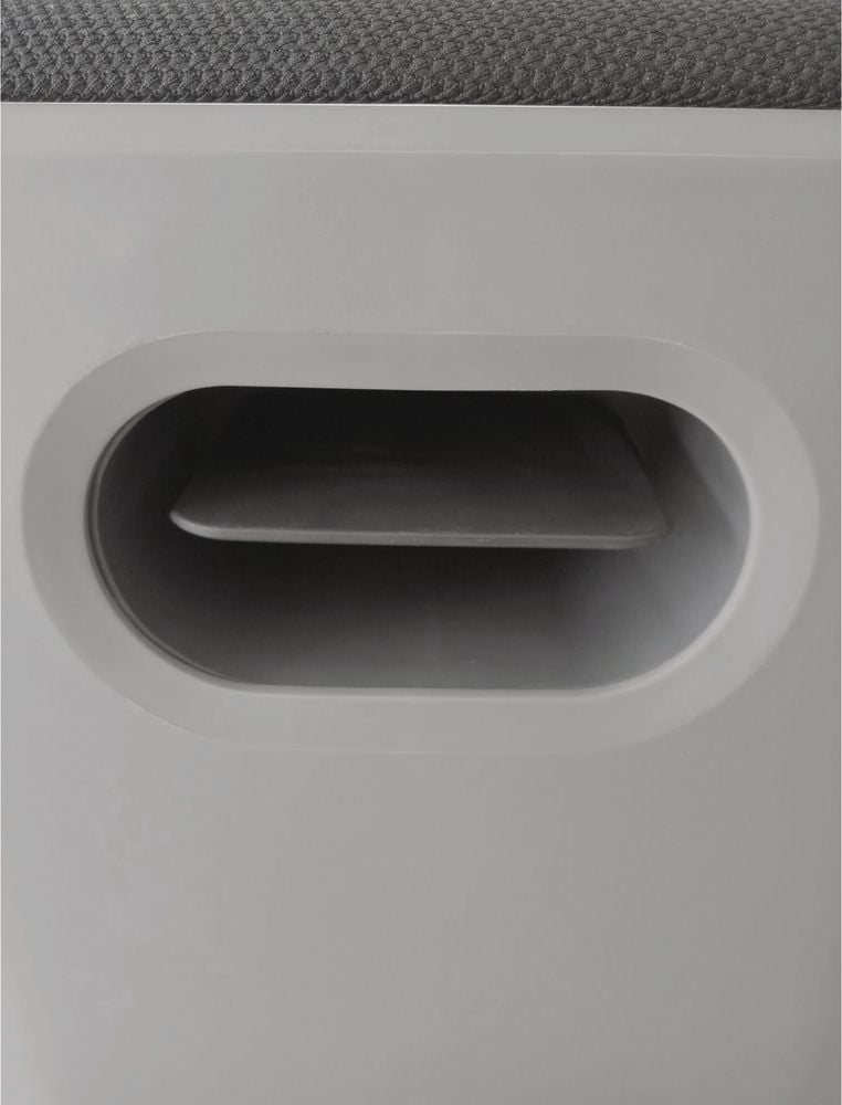 Sitzhocker Rocada Be Soft Sitzpuffhocker R182882, 44-56cm Sitzhöhe, abgerundeter Sockel, sechseckiger Sitz mit feuerhemmendem Stoff, schwarz/grau