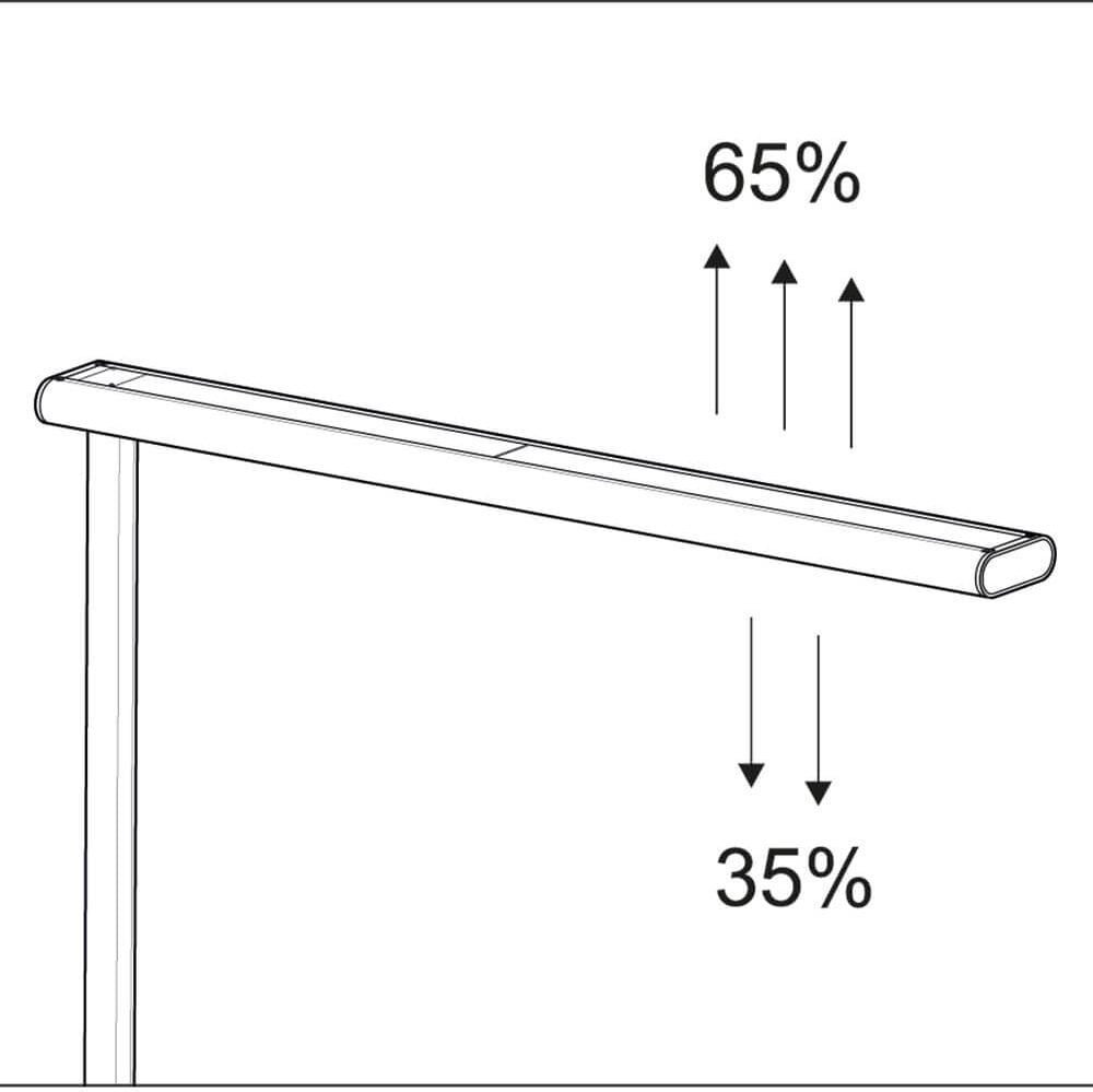 LED-Stehleuchte MAULjet 8257502/8257595, 51W LED (neutralweiß), 2617/3218lm,
direktes/indirektes Licht, stufenlos dimmbar,
195cm hoch, silber