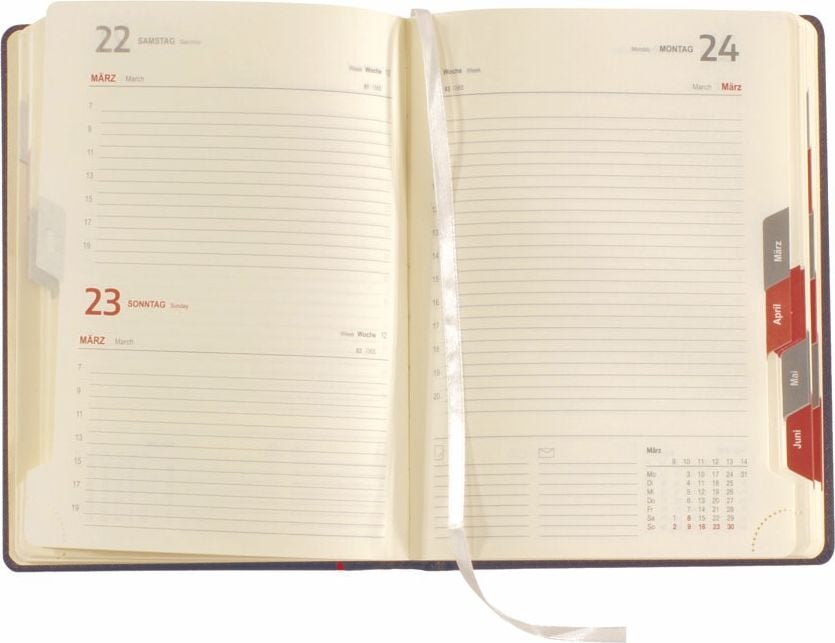 Buchkalender a-series AS1557, A5, 1 Tag/1 Seite, Balacron Einband
wattiert, schwarz, schwarz