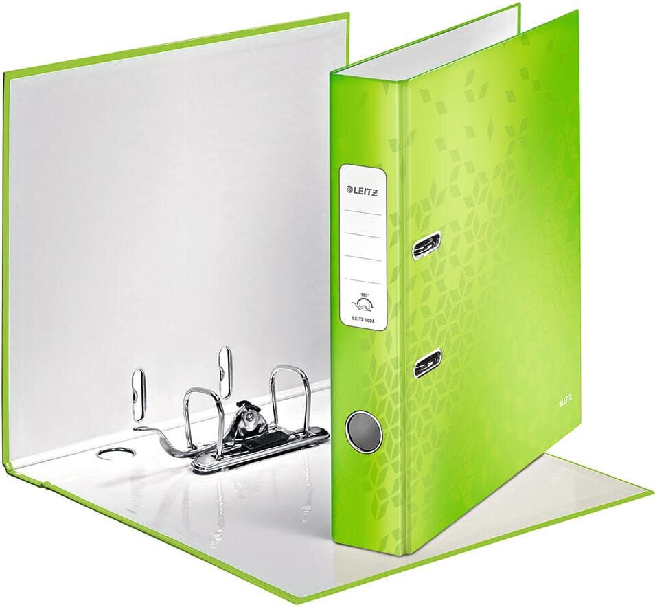 Ordner A4 Leitz WOW 1006, 52mm, laminierte Pappe, A4, 5,2cm Rücken, laminiertes Papier,
WOW-Farben, rot