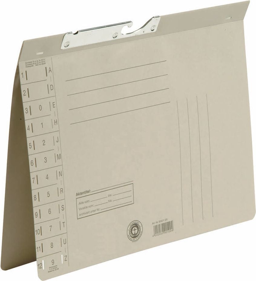 Pendelhefter Elba, kaufm. Heftung, Schlitzstanzung, Manilakarton 250 g/m², grau