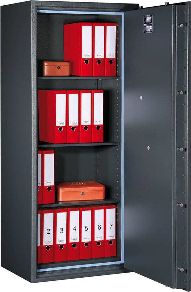 Brandschutzschrank Format Paper Star Pro 2 1-türig, 85,5x68,6x46,3cm, 260kg, Widerstandsgrad 1,
Feuersicherheit S 60 P, Volumen 130 Liter, hellgrau