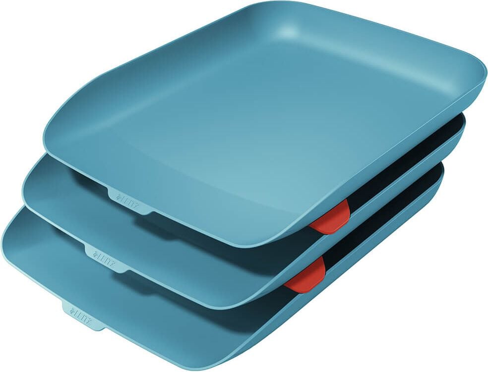 Ablagekorb-Set Leitz Cosy 53582, A4, Polystyrol (PS), bestehend aus 3
Ablagekörben und 2 Stapelelement, grau