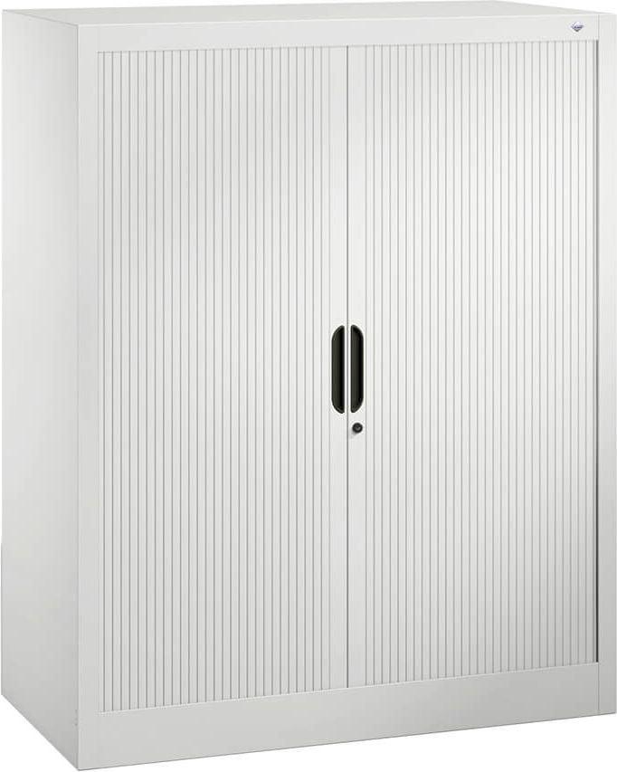 Aktenschrank CP Omnispace 3232-00, 100x123x42cm (BxHxT), 2 Querrollläden,
2 Fachböden, 3 Ordnerhöhen, hellgrau