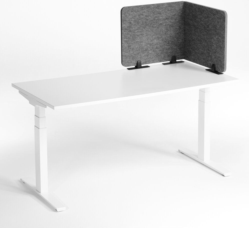 Tischtrennwand Durable EFFECT 120 313458 50x120cm, Klemmhalterung/Standfüße, schallabsorbierend, rahmenlos, doppelseitig nutzbar, faltbar, recyceltes PET-Filz, anthrazit