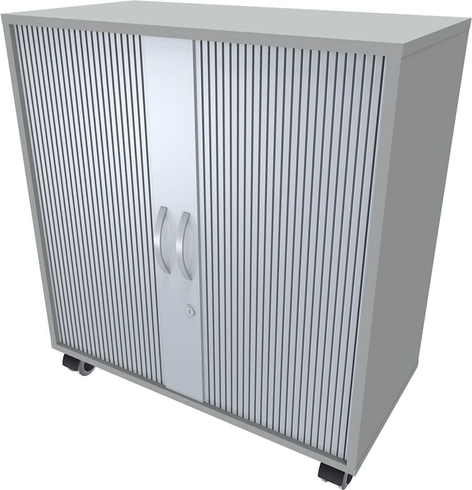 Aktenschrank Geramöbel S-382118, 80x86,5x42,5cm (BxHxT), 2 Rollläden, 1
Fachboden, 4 Rollen, hellgrau
