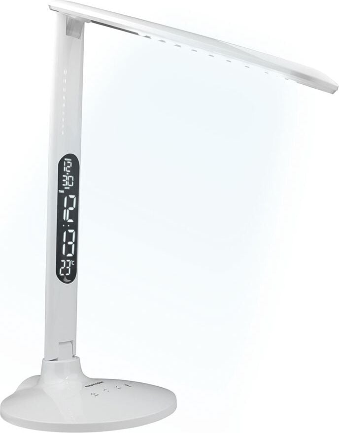 LED-Schreibtischleuchte Magnetoplan Lumos Strato 4424700, 10 W LED (warmweiß-tageslichtweiß), 554lm,
5-stufig dimmbar, 3 Farbtemperaturen,
Digitalanzeige, klappbar, Standfuß, weiß