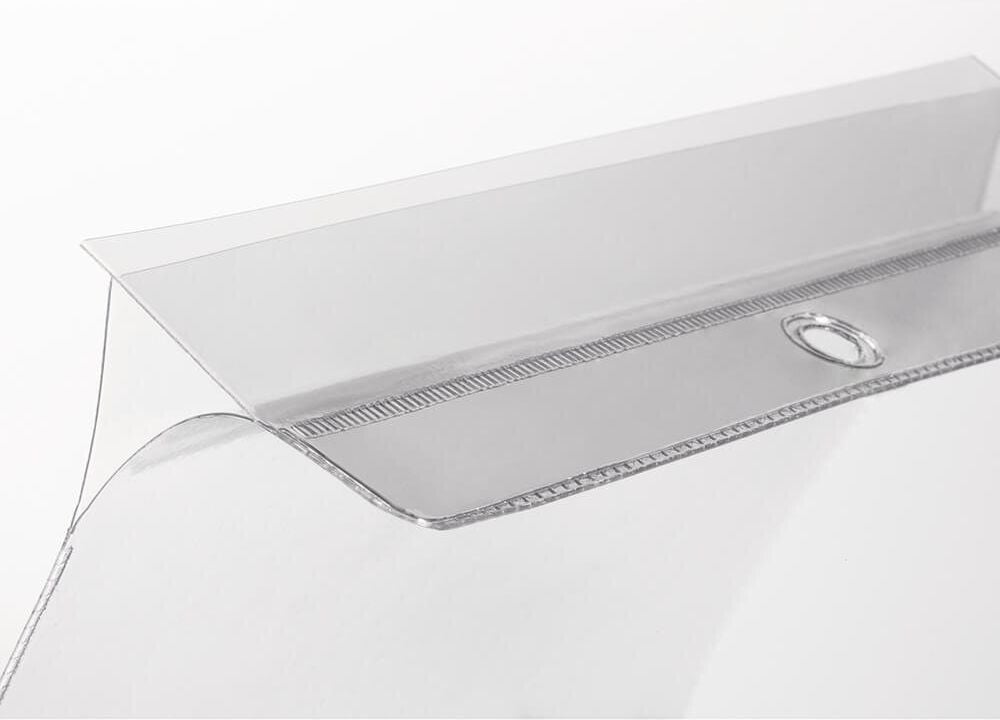 Sichthüllen Durable Sichttaschen DIN A5 2306-19, PP-Folie 180my, genarbt, oben offen, Schutz-
klappe, Aufhängloch, Pack 5 Beutel à 10 Stück, transparent