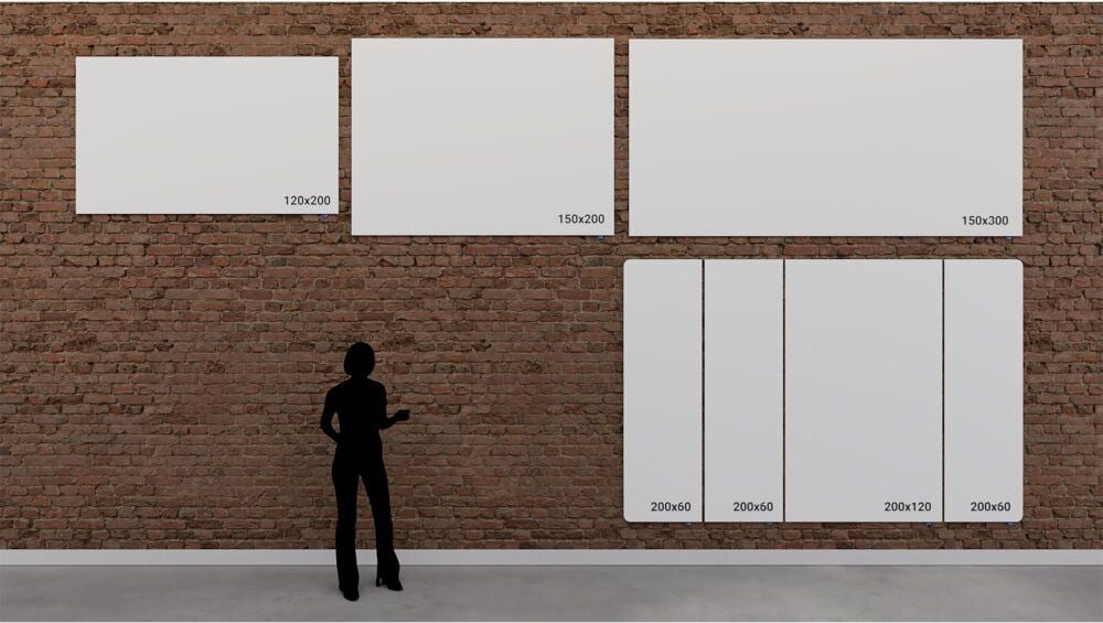 Whiteboard Legamaster WALL-UP 7-106127 RRC, 200x60cm, emailliert, trocken abwischbar, rahmenlos, Wandaufhängung im Hochformat, rechts abgerundete Ecken, inkl. Zubehör, FSC-zertifiziert