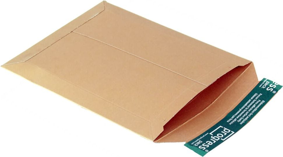 Vollpappe-Versandtaschen progress pack PP V04.03, für A4, Außenmaße: 315x240mm, 30mm Füllhöhe,
braun, Pack 100 Stück