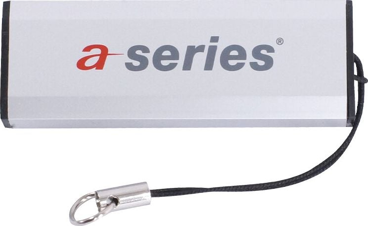 USB-Stick a-series AS1460, 32GB, USB 3.0 Typ A, mit Schiebemechanik,
inkl. Schlüsselanhänger, schwarz/silber