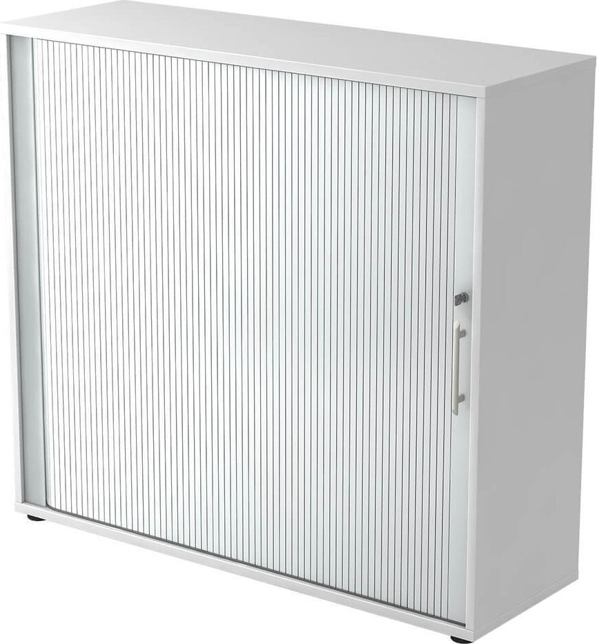 Aktenschrank Hammerbacher 1733S, 120x110x40cm (BxHxT), 1 Querrollladen, 2
Fachböden, Korpus/Rollladen zweifarbig, weiß