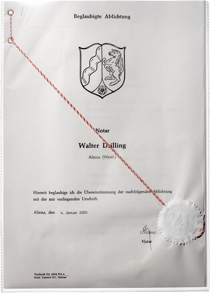 Ausweishüllen Durable 2131, A4, PP-Folie glasklar, Pack 10 Stück, transparent