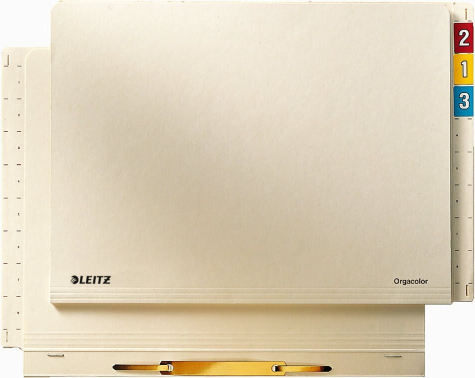 Einstellhefter Leitz 2442, A4, kaufm. Heftung, chamois, Kraftkarton 260
g/m², Pack 50 Stück