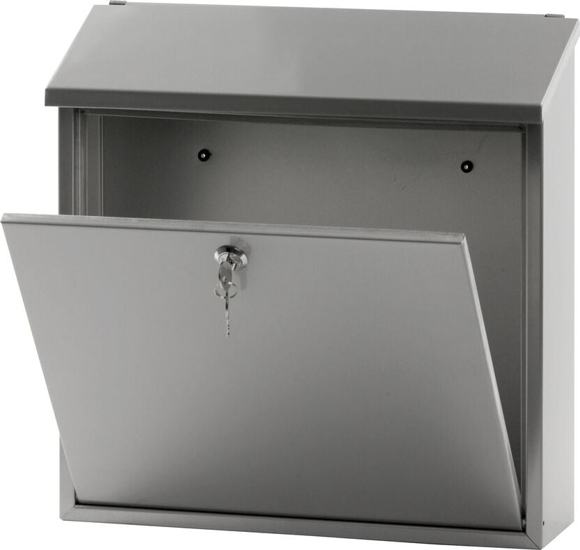 Briefkasten V-Part Malagan, 370x370x115mm (HxBxT), Edelstahl, silber