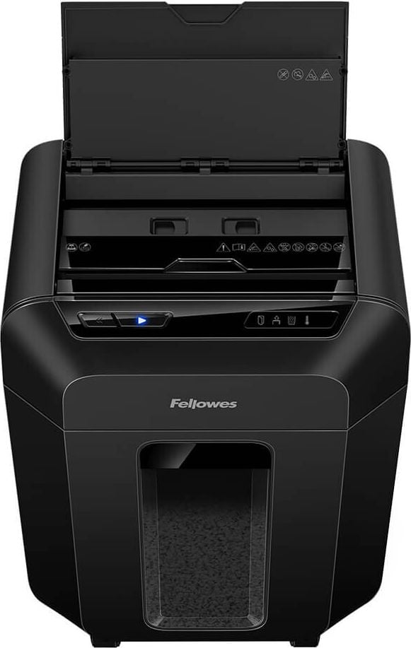 Aktenvernichter Fellowes AutoMax 90M, 4 x 12 mm Partikelschnitt, ca. 90 Blatt, 23
Liter Behälter