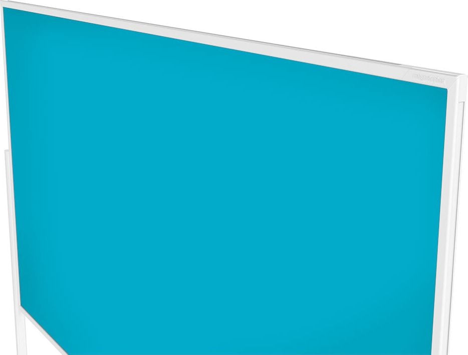 Moderationstafeln Magnetoplan Design VarioPin 11811, Tafel: 180x100cm, einteilig, pinnbarer Filz
farbig, Aluminumrahmen (weiß), Standfuß mit
Rollen, rot