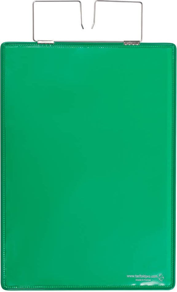 Gitterboxtaschen tarifold Kennzeichnungshülle 16500, A4 hoch, Drahtbügel, PVC verstärkt,
Pack 10 Stück, grün