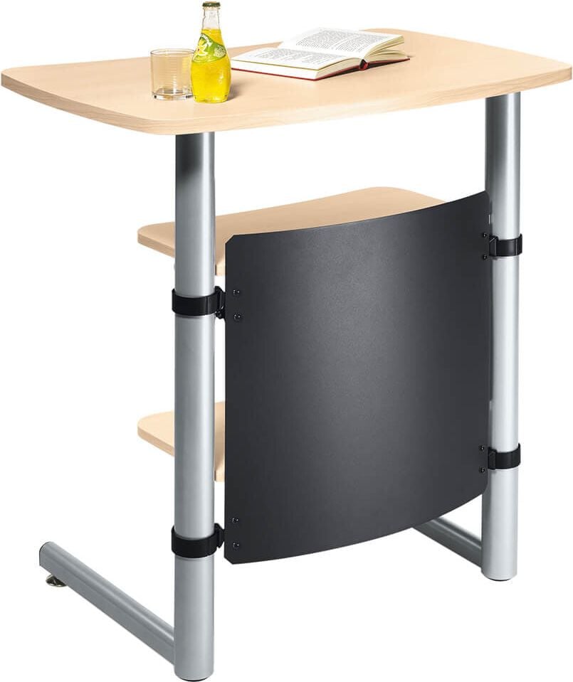 Stehpult Deskin Multi M, 80x56cm (BxT), 95-120cm Höhe, 2 Ablageböden,
C-Fuß, ahorn