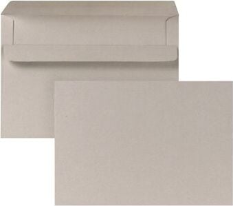 Briefumschläge C6, 114x162mm, RC grau, selbstklebend, Pack 100
Stück