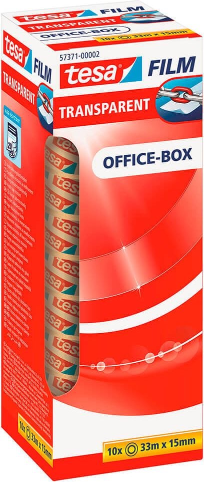 Klebefilm Tesa 57371-00002-00, 15mm x 33m, Officefilm, transparent, PP