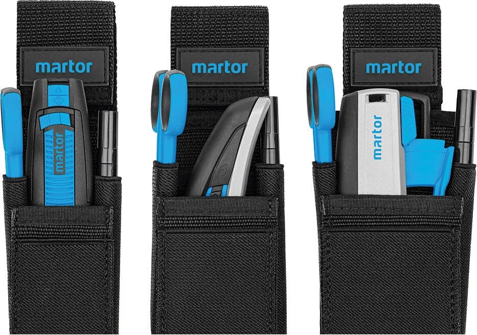 Gürteltasche MARTOR M 9921.08, 215x60x28mm, 3 Fächer, 2 Schlitze, Nylon, Clip- und Klettbefestigung, schwarz
