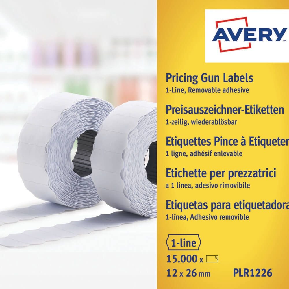 Preisauszeichner-Etiketten Zweckform PLR1226, 26x12mm, weiß, ablösbar,
Pack 10 Rollen à 1500 Stück