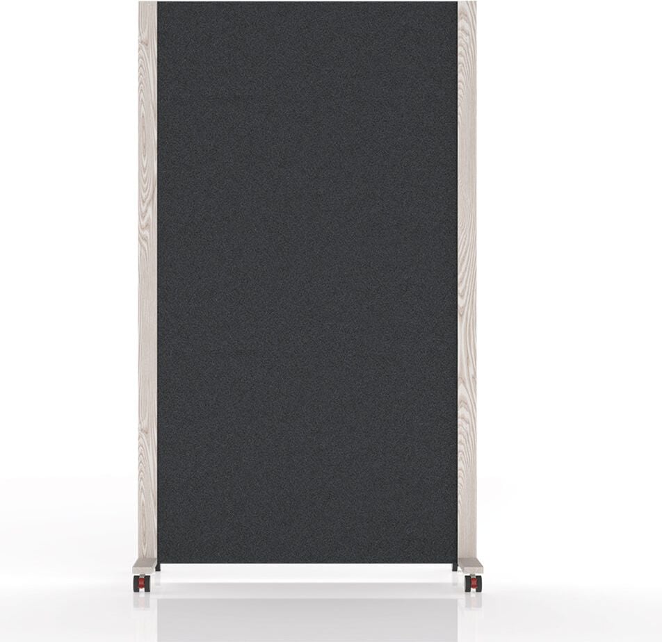 Stellwand Magnetoplan Akustik-Trennwand Wood Series Single, 107x180cm, Pinboard, Akustik-Element aus Filz, flammhemmend, Schallreduktion, blau