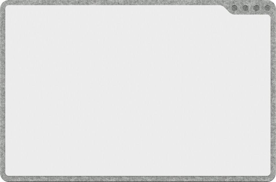 Whiteboard Playroom Playboard small, 75x50cm, emailliert, trocken abwischbar, farbiger Rahmen, freistehend/Wandanlage, grau