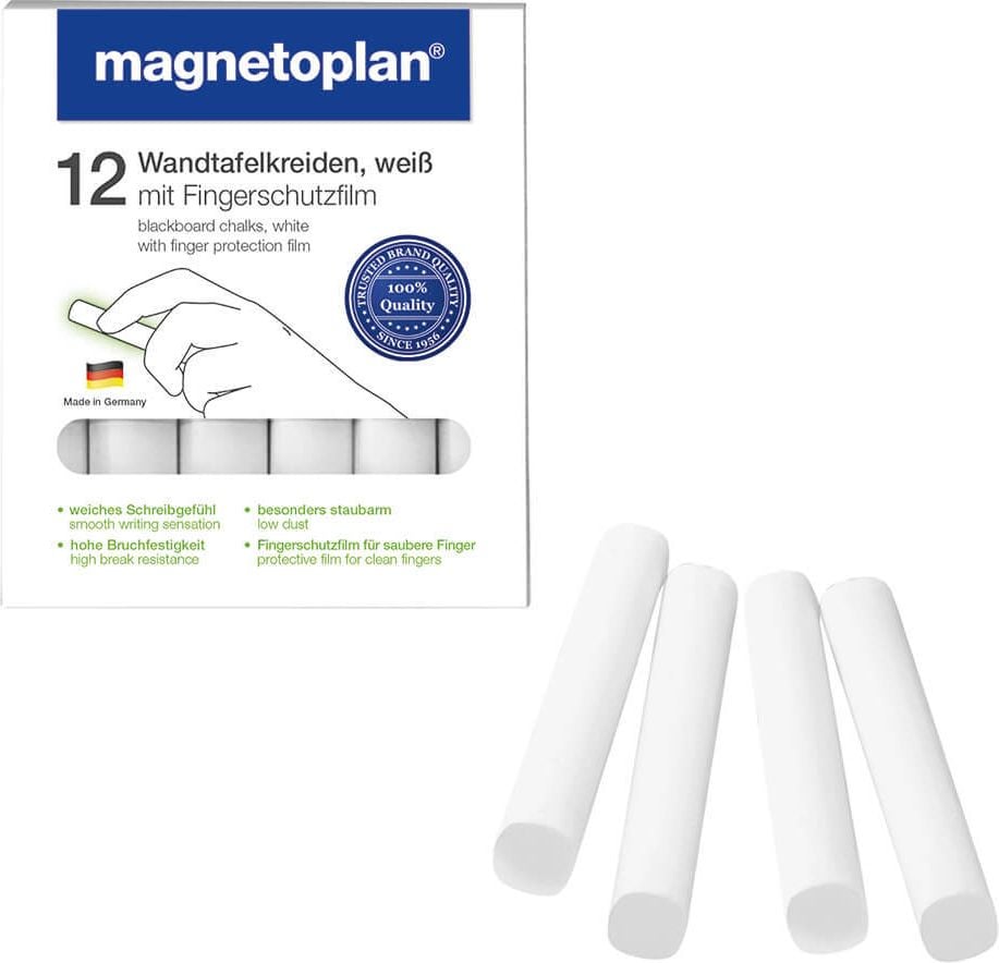 Kreide Magnetoplan weiß 12307, Wandtafelkreide, weiß, abgerundet, Pack 12
Stück