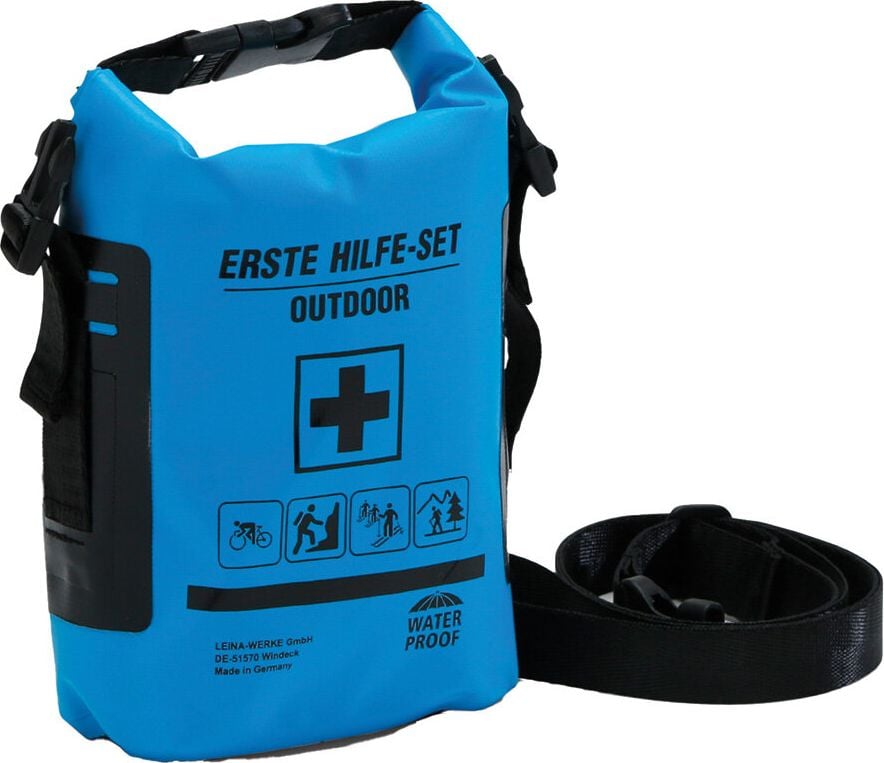Erste Hilfe Outdoor-Tasche 50061, mit Verbandstofffüllung für Freizeit, 16,5x6,5x24,5cm, Polyester, blau