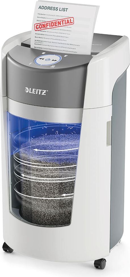 Aktenvernichter Leitz IQ OptiMax 550 83600000, 2x15mm Mikroschnitt, ca. 10 Blatt, 35 Liter Behälter