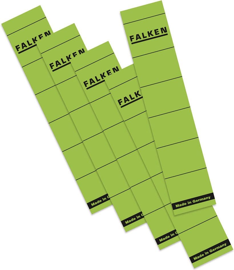 Rückenschilder Falken, schmal/kurz, grün, selbstklebend, Pack 10 Stück