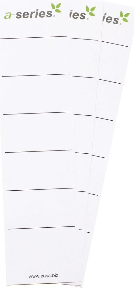 Einsteckrückenschilder a-series AS1724, breit/kurz, weiß, Karton 160 g/m², Pack 10 Stück
