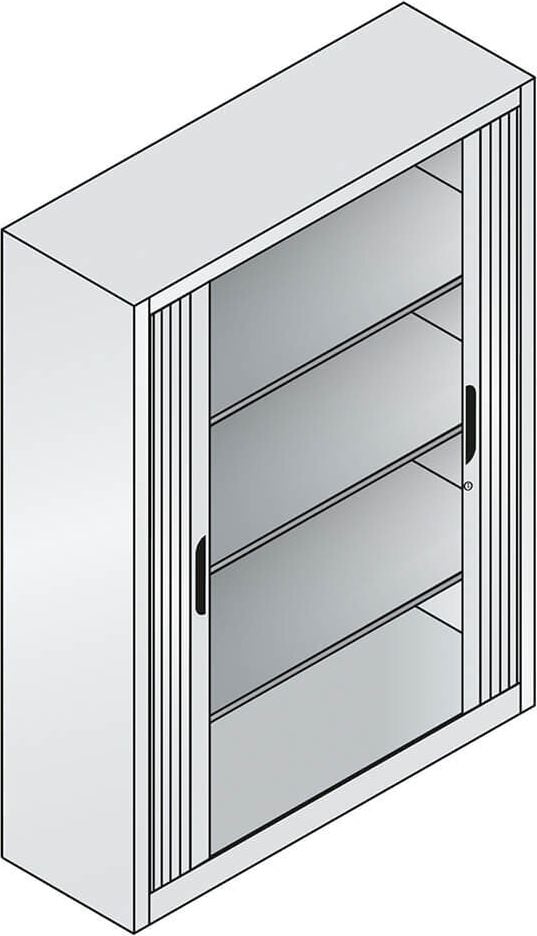 Aktenschrank CP Omnispace 3213-00, 120x166x42cm (BxHxT), 2 Querrollläden,
3 Fachböden, 4 Ordnerhöhen, anthrazit