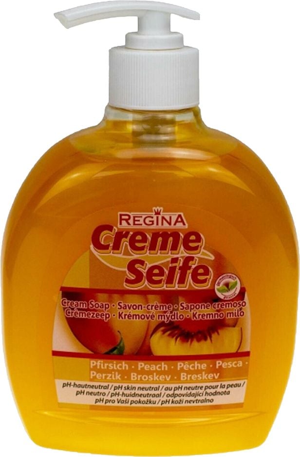 Flüssigseife Regina Pfirsich Seifencreme, Pumpspender, 500ml, Cremeseife