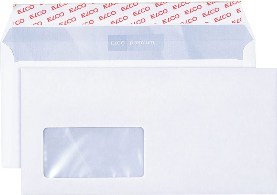 Briefumschläge C6/5 Elco Office Shopbox, 114x229mm, Fenster, weiß, Haftklebung, Pack
200 Stück