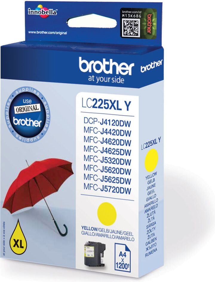 Brother Tintenpatrone LC-225XLY, yellow, 1.200 Seiten