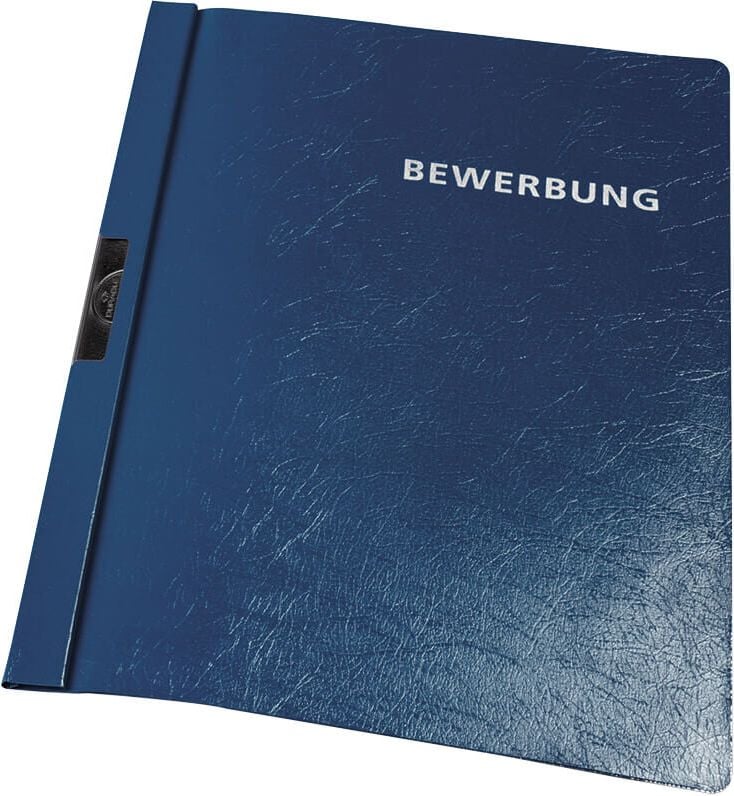 Bewerbungsmappen Durable mit Clip 2244, A4, Metall-Clip, für 30 Blatt, dunkelblau, Pack 25 Stück, dunkelblau
