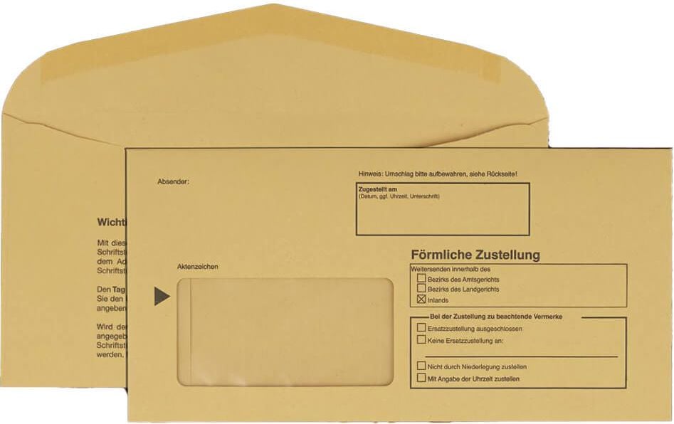Postzustellungshüllen DIN-lang ZU709, Fenster, gummiert, gelb, Pack 1000 Stück