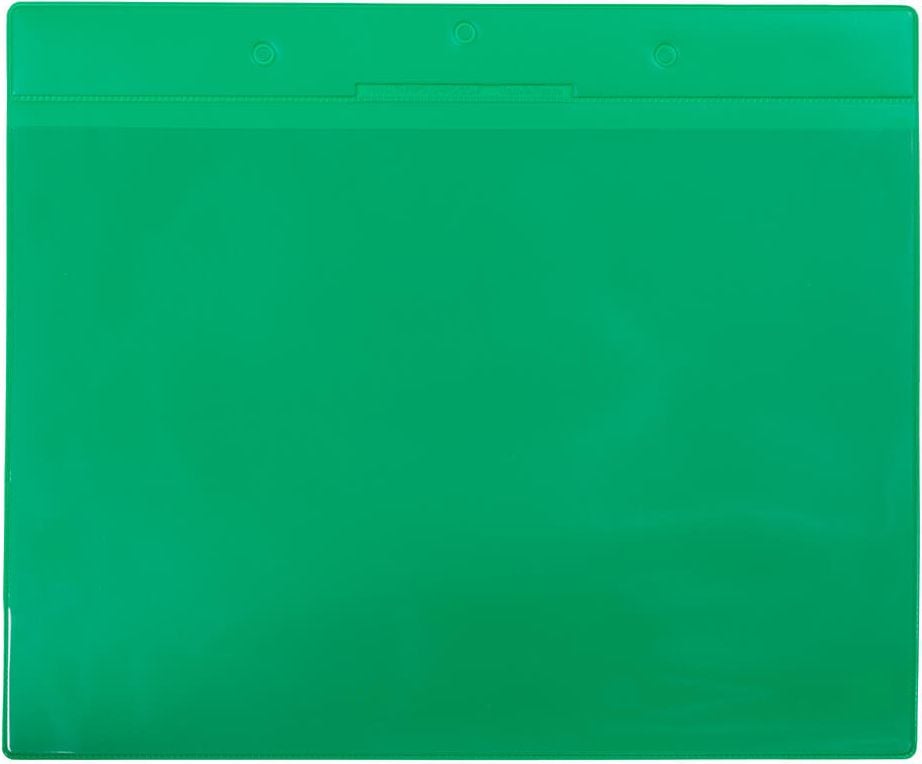Gitterboxtaschen tarifold Kennzeichnungshülle 16204, A4 quer, magnetisch, ohne Lasche, PVC,
Pack 10 Stück, grün