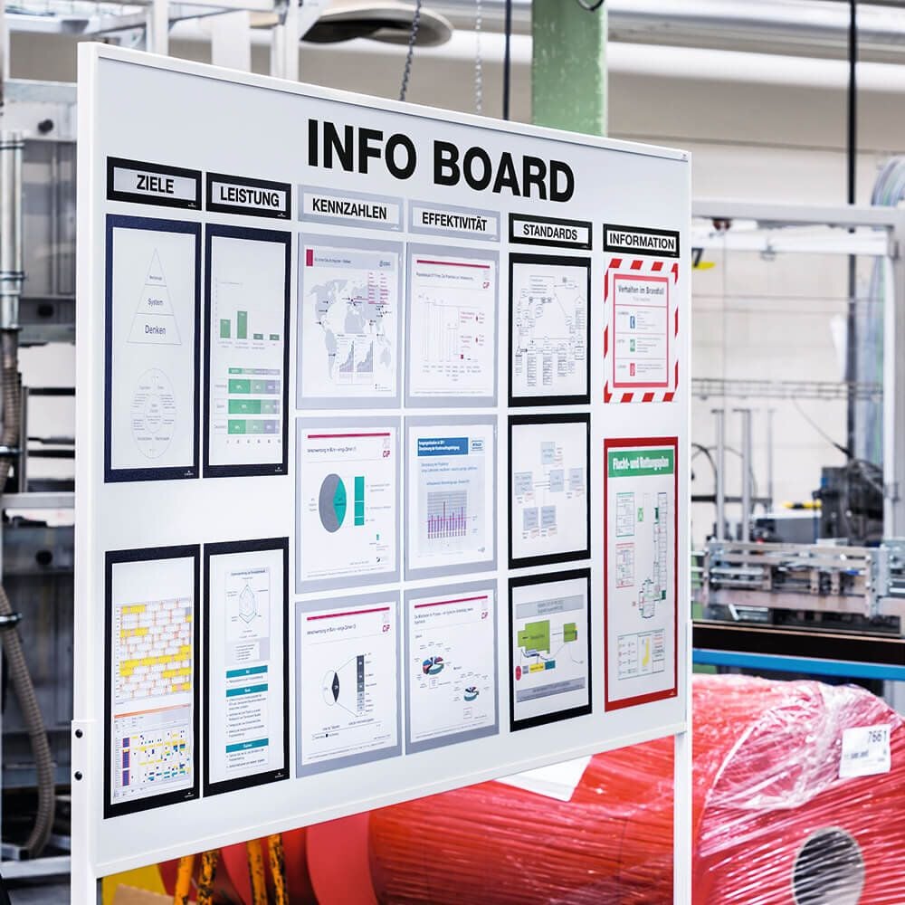 Inforahmen Durable DURAFRAME Magnetic Top 4987, 297x40mm, Rückseite magnetisch, Pack 5 Stück, schwarz