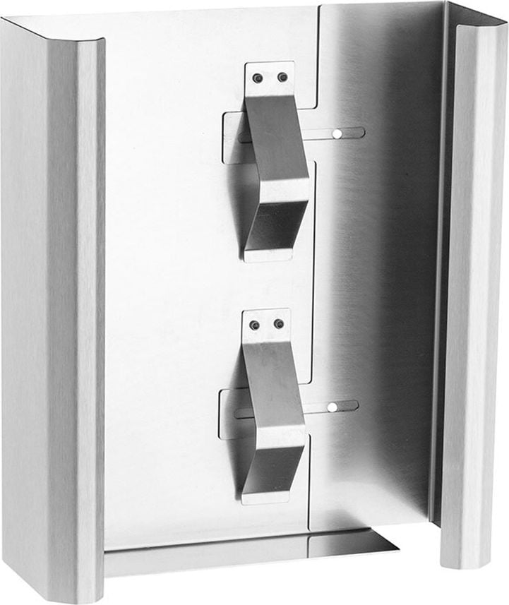 Handschuhspender All Care MediQo-line DUO MQDHSDE 19480, Kapazität: 2 Pack Handschuhe, Edelstahl, verstellbare Breite 21-27cm, Wandmontage