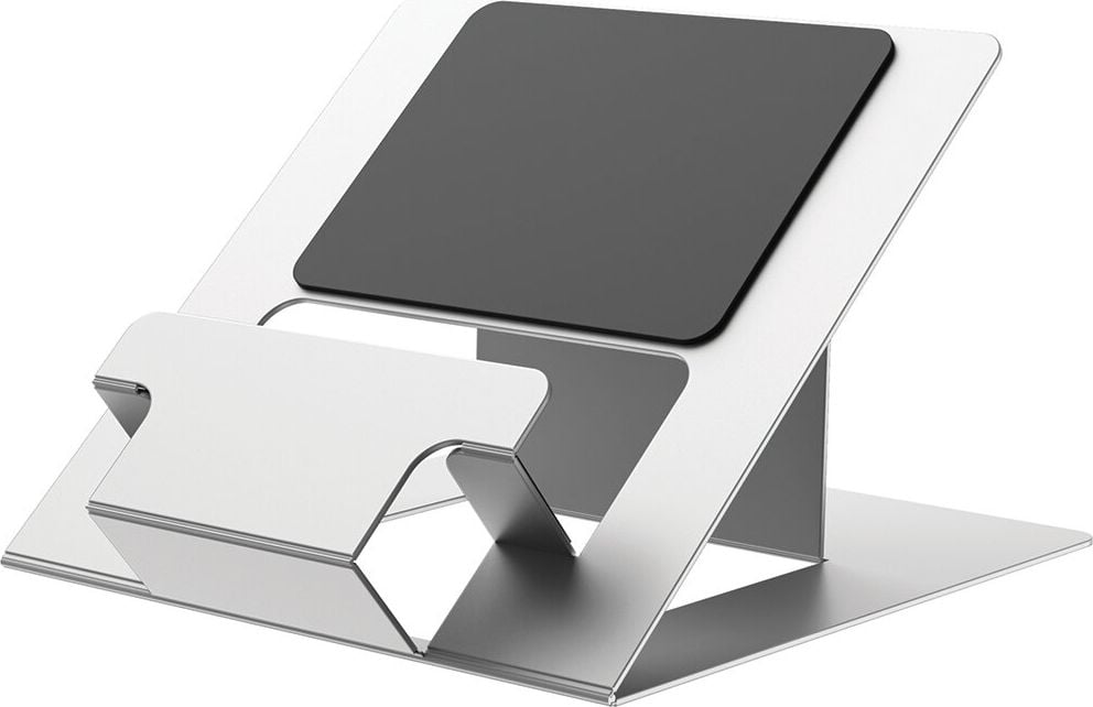Notebookständer Fellowes Hylyft 5010501, bis 18 Zoll Notebooks, Tragfähigkeit: bis 4kg, 6-fach höhen-/winkelverstellbar, Aluminium/Kunststoff, silber/schwarz
