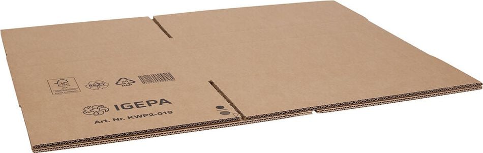 Versandkarton FEFCO 0201 KWP2-019, 430x310x230mm (LxBxH), braun, ein
Höhenriller, Pack 20 Stück