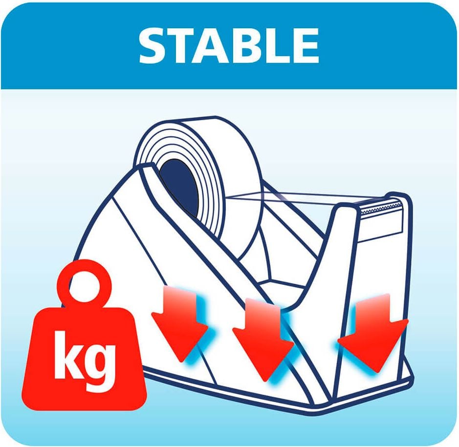 Klebefilmabroller Tesa Easy Cut 57422-00000-02, Tischabroller, bis 25mm/66m, ohne Rolle,
rot/blau